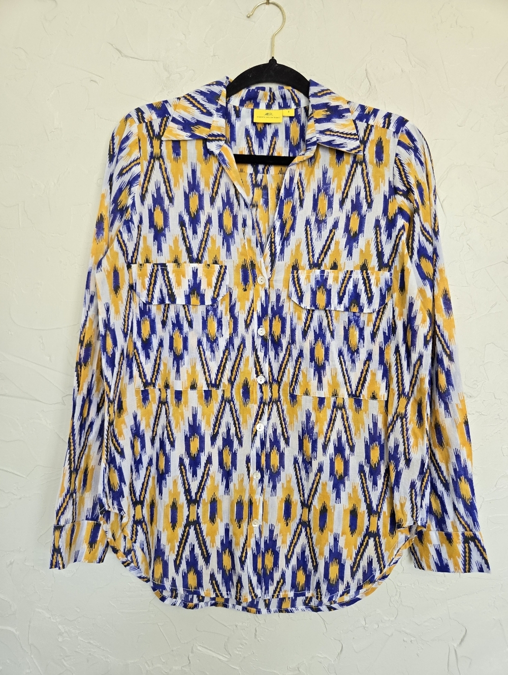 Roberta Roller Rabbit Blue Yellow Patterned Block… - image 2